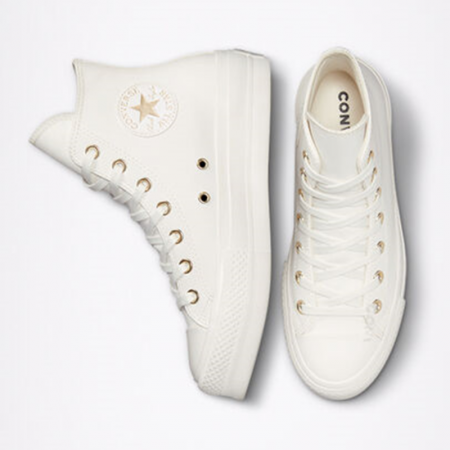 Chuck Taylor All Star Lift Platform Mono White-Vintage White/Egret/Gold