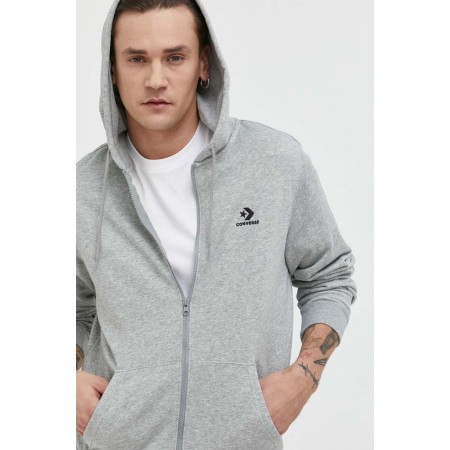 CONVERSE GO-TO EMBROIDERED STAR CHEVRON ZIP HOODIE-Grey