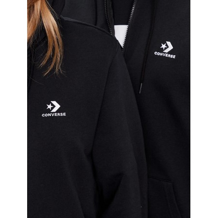 CONVERSE GO-TO EMBROIDERED STAR CHEVRON ZIP HOODIE-Black