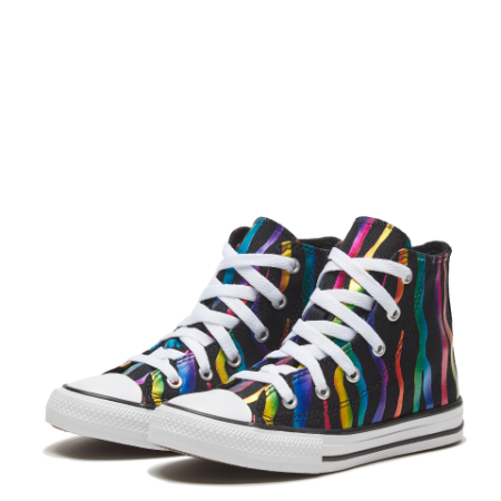 CONVERSE YOUTH CHUCK TAYLOR ALL STAR HI TOP RAINBOW ZEBRA/BLACK
