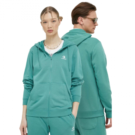 CONVERSE GO-TO EMBROIDERED STAR CHEVRON Full-Zip Hoodie-Türkiz