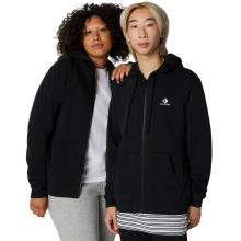 CONVERSE GO-TO EMBROIDERED STAR CHEVRON Full-Zip Hoodie-Black