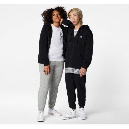 CONVERSE GO-TO EMBROIDERED STAR CHEVRON Full-Zip Hoodie-Black
