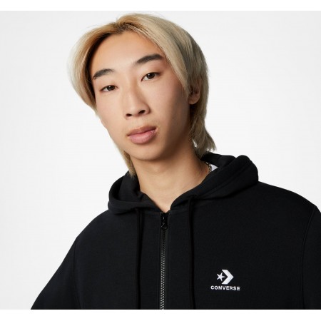CONVERSE GO-TO EMBROIDERED STAR CHEVRON Full-Zip Hoodie-Black